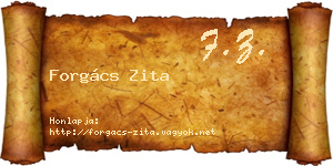 Forgács Zita névjegykártya