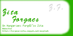 zita forgacs business card